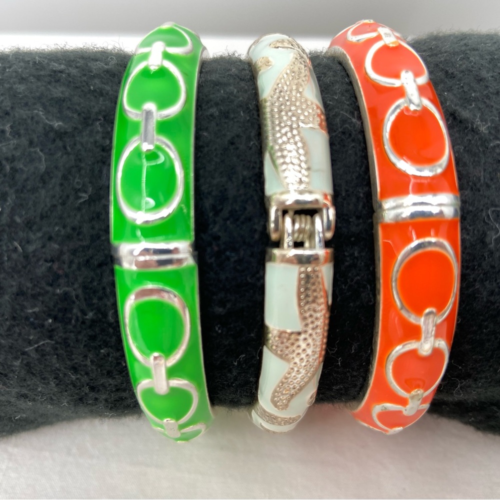 Sequin Enamel Bracelets Chain Link Pattern And St… - image 4